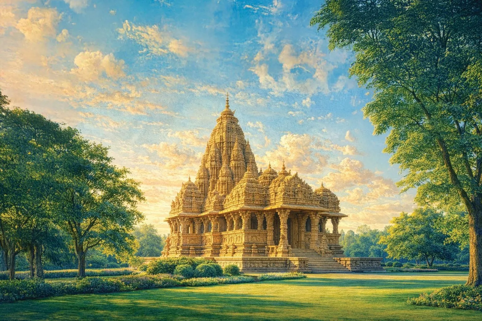 Krishna temple within the gated premises